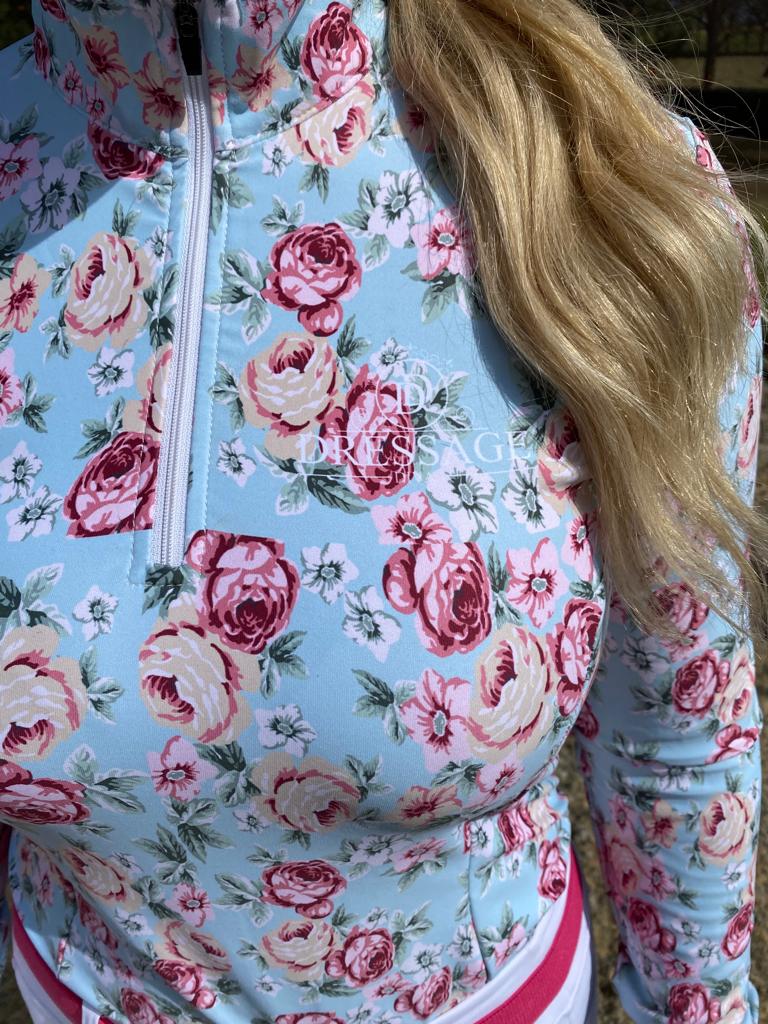 Long Sleeve Floral Shirt  Designed by The Dressage Diva THE COURTNEY